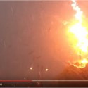 Telephone Pole Explodes From Lightning Strike